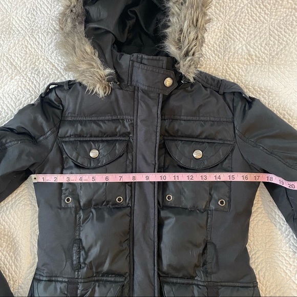 Miss Sixty Down & Faux Fur Trim Utility Winter Jacket Parka Anorak Coat XS - Picture 9 of 15